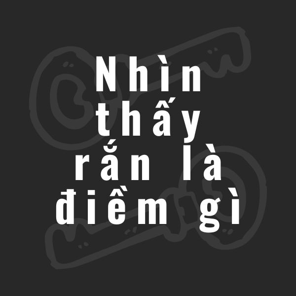 nhìn thấy rắn la điềm gì